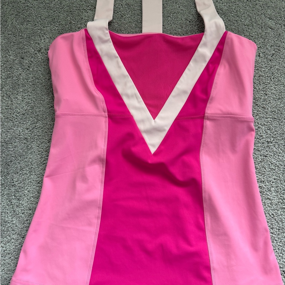 Crowned Athletics Vibrant Pink and White Women's Tank Top